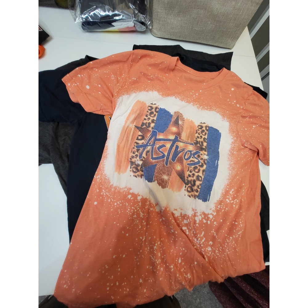 Houston Astros Kids T-Shirt Lot 3 Majestic Fanatics AL Champions Orange Navy L